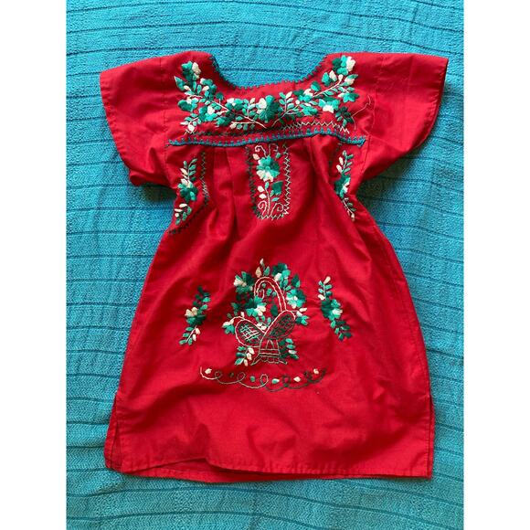 Embroidered Mexican Dress Toddler Size 2/3 ~ Boho Floral Tunic Top ~ Adorable! - Picture 5 of 5